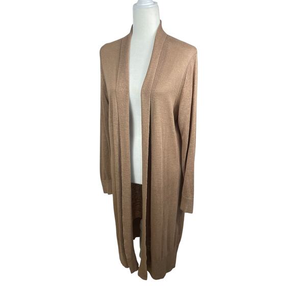 Banana Republic Linen Blend Long Line Cardigan Minimalist Quiet Luxury Sz Medium - Picture 5 of 11